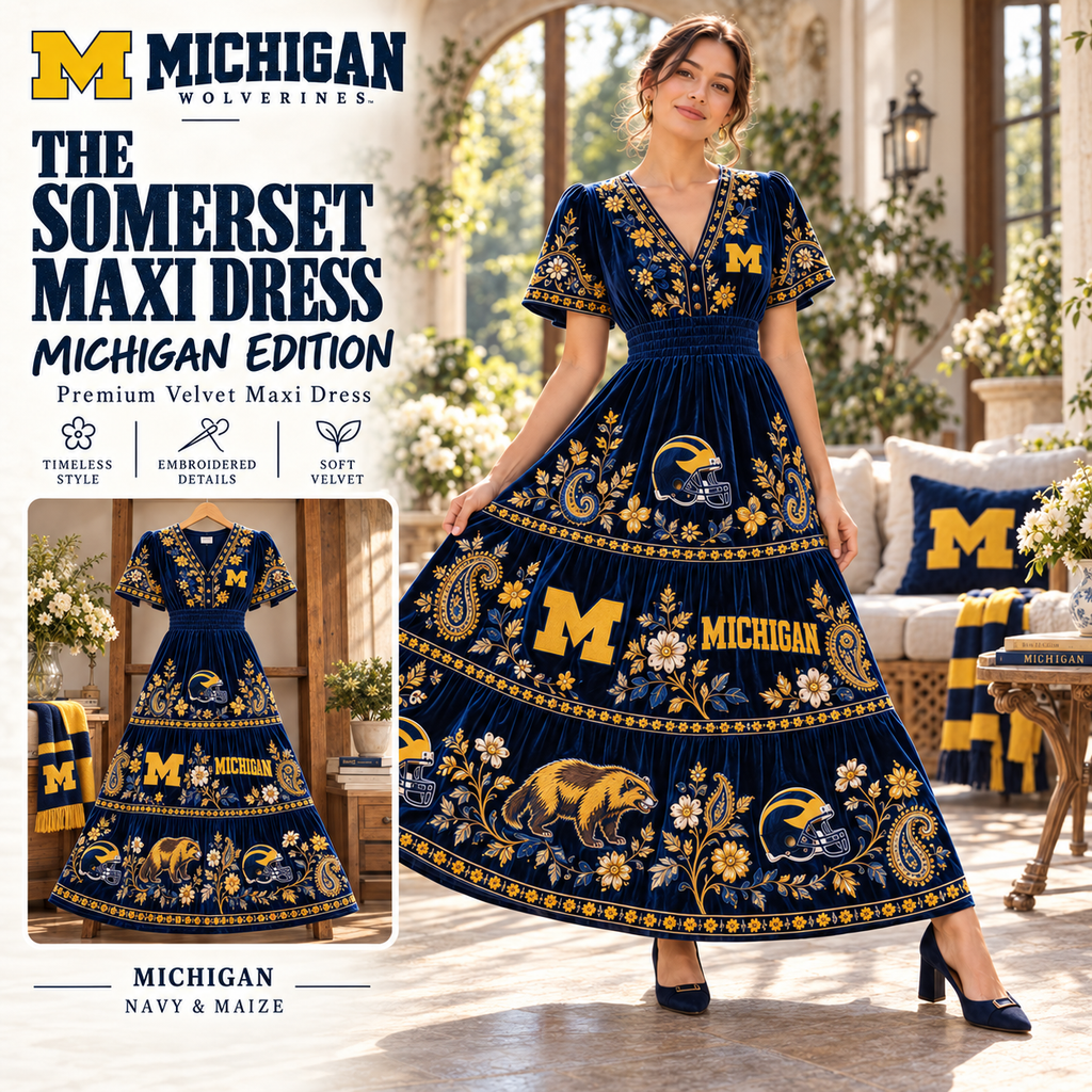 MWR Premium Embroidered Velvet Maxi Dress PTKL
