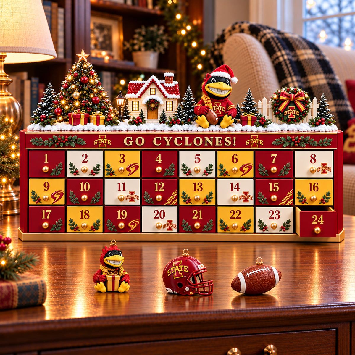 Premium ISC Christmas Wooden Advent Calendar PVNA