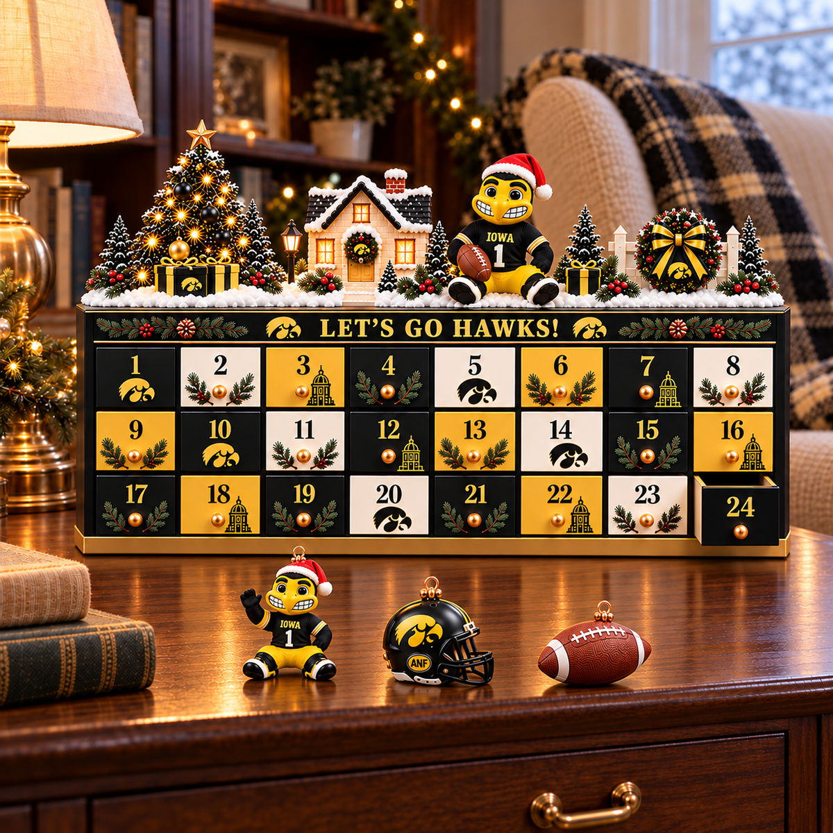 Premium IWHK Christmas Wooden Advent Calendar PVNA