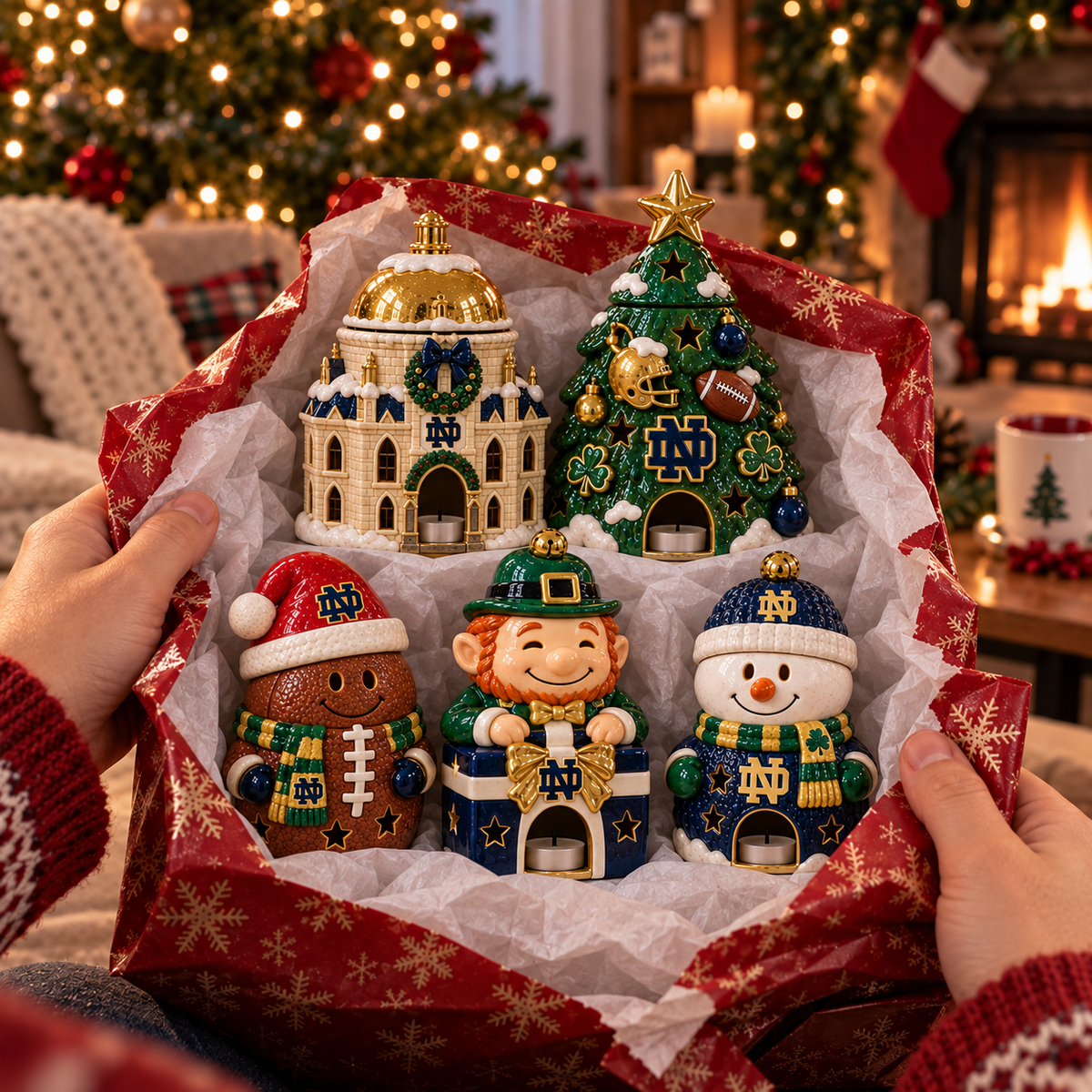 NDFI CHRISTMAS CERAMIC CANDLE HOLDER HQH