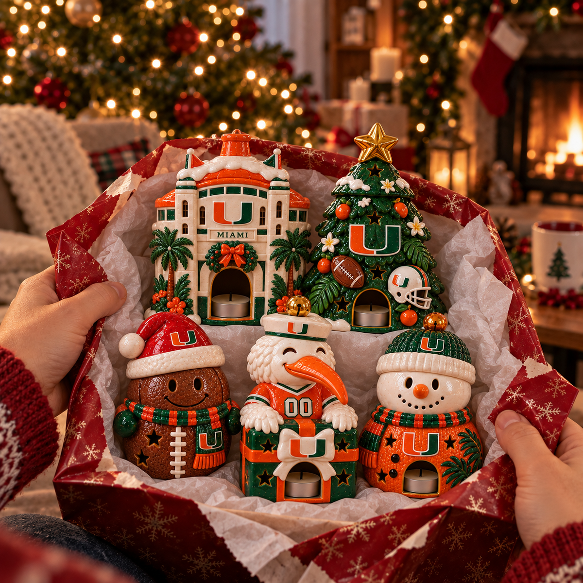 MHC CHRISTMAS CERAMIC CANDLE HOLDER HQH