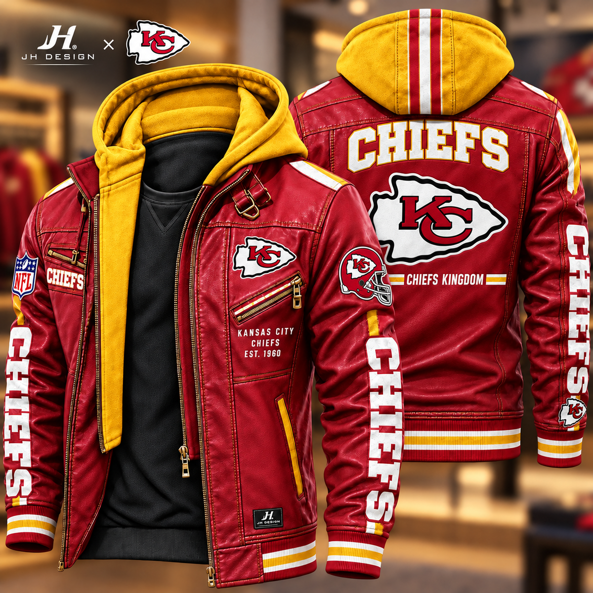 KCC Hooded Leather-Look Bomber Jacket – PNPA