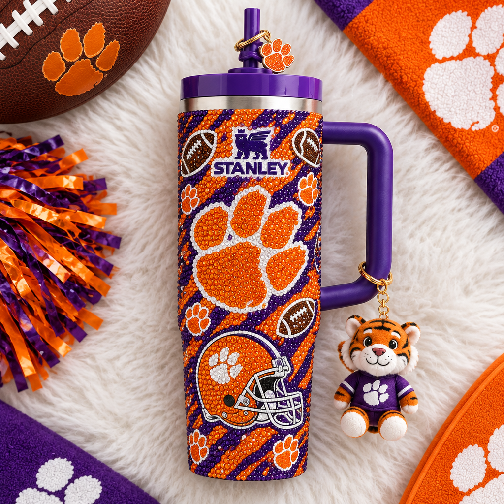 Clemson Tigers 40oz Tumbler With Handle TTNL