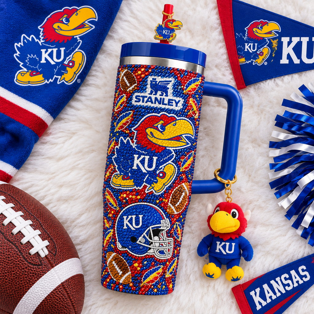 Kansas Jayhawks 40oz Tumbler With Handle TTNL