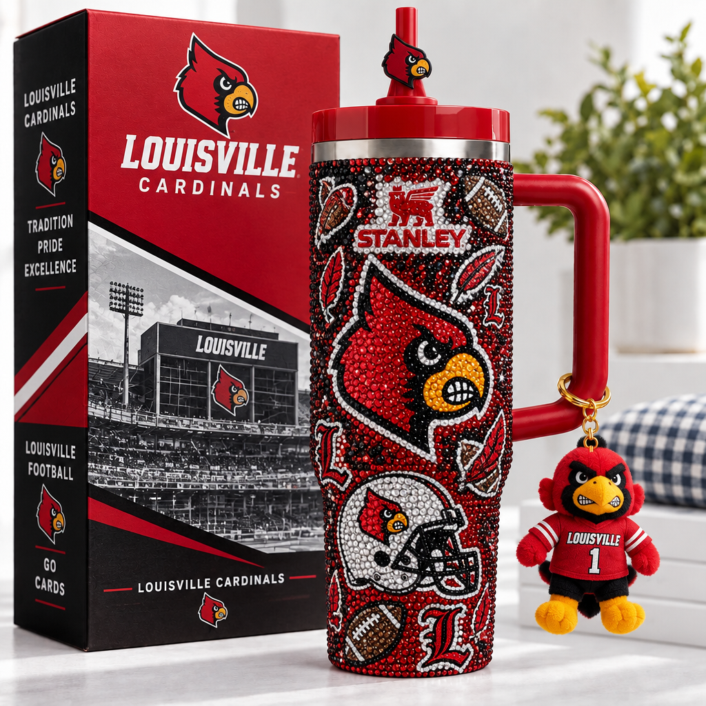 Louisville Cardinals 40oz Tumbler With Handle TTNL