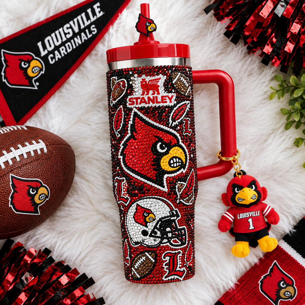 Louisville Cardinals 40oz Tumbler With Handle TTNL