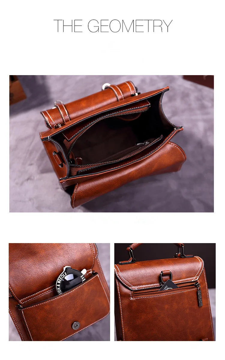 New Hot Women’s Retro Backpack Designer High Quality Soft Leather Simple Fashion Backpack Large Capacity Antitheft Shoulder Bags