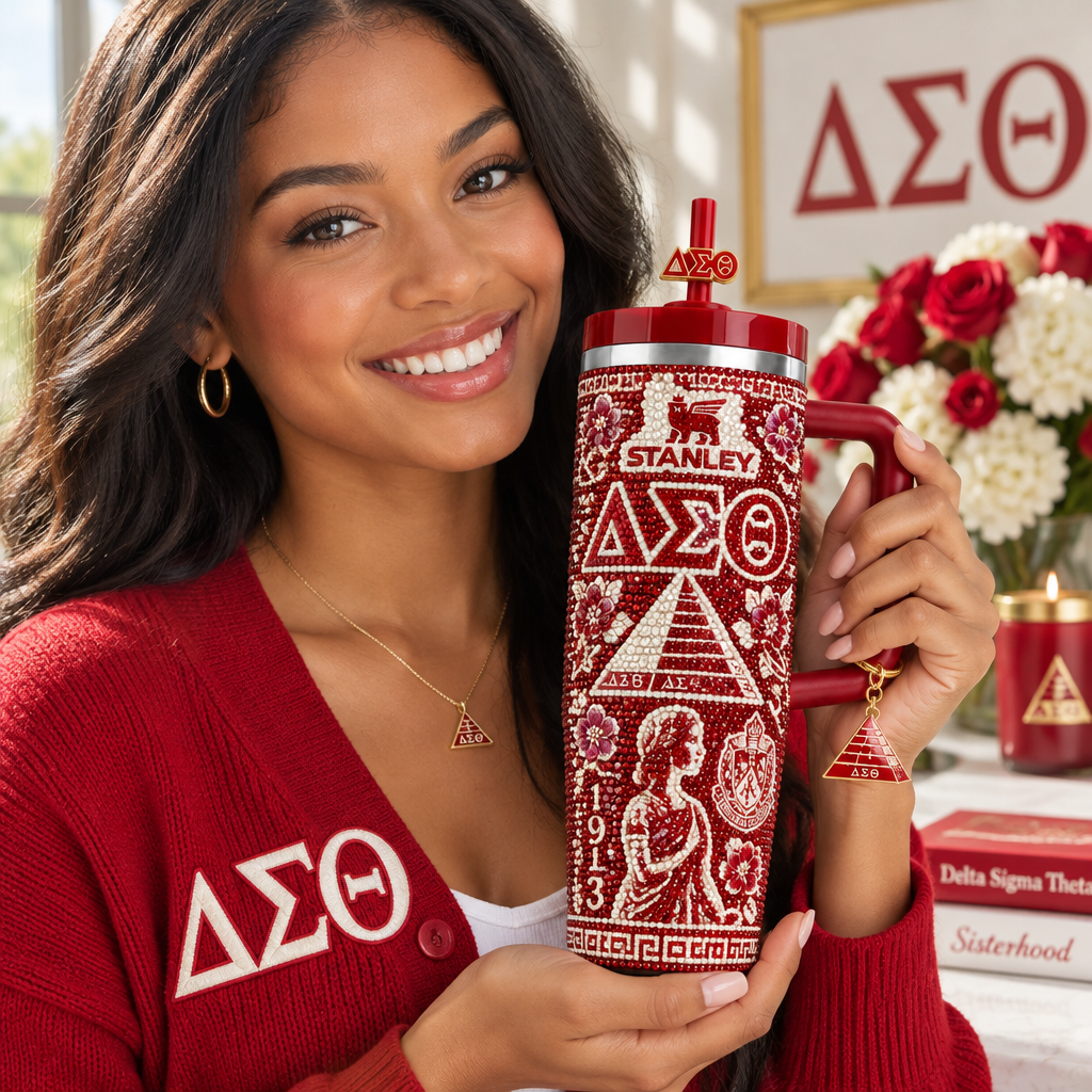 Delta Sigma Theta 40oz Tumbler With Handle TTNL