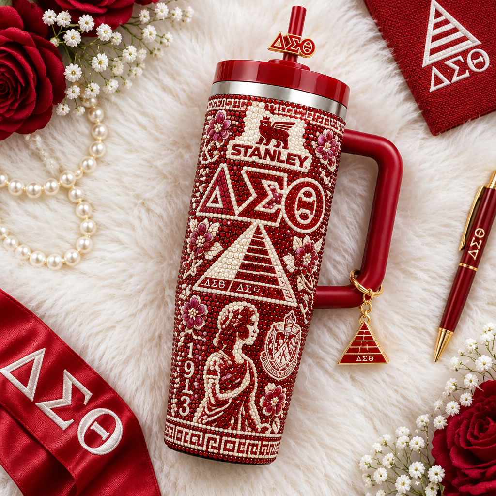 Delta Sigma Theta 40oz Tumbler With Handle TTNL